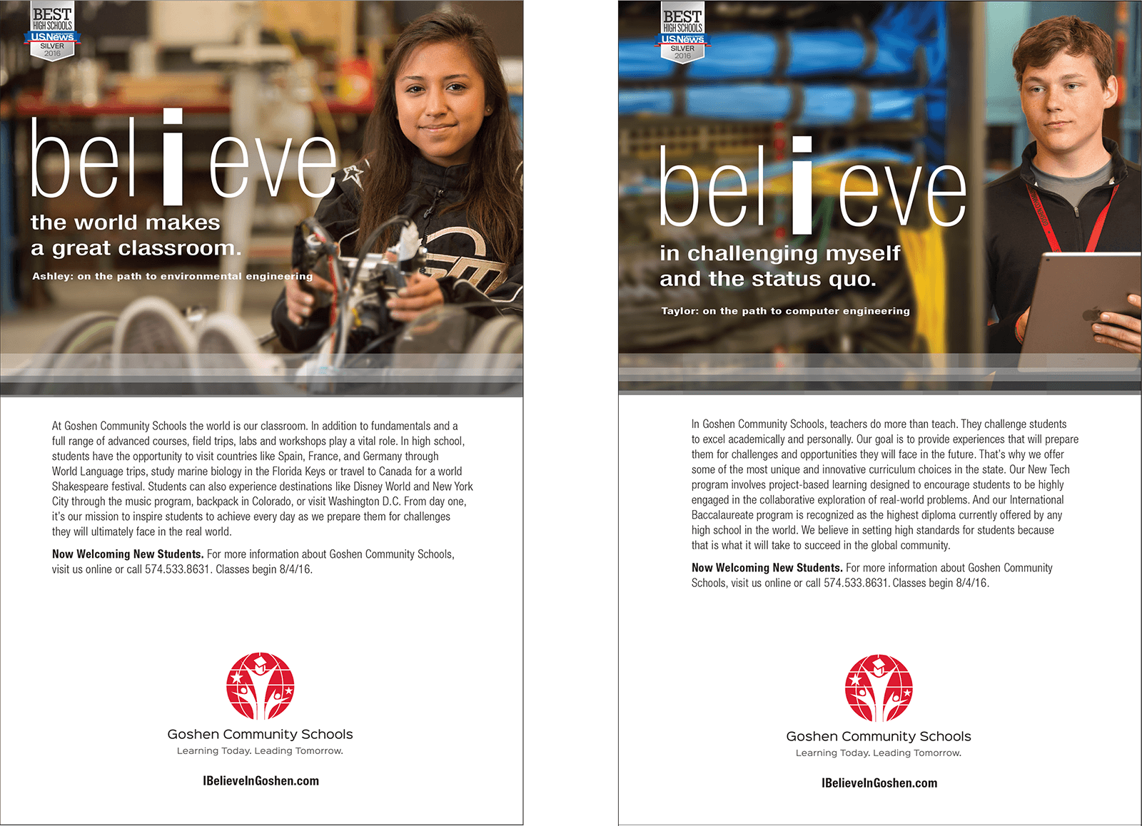 Goshen Community Schools <strong>"I Believe" Campaign</strong>