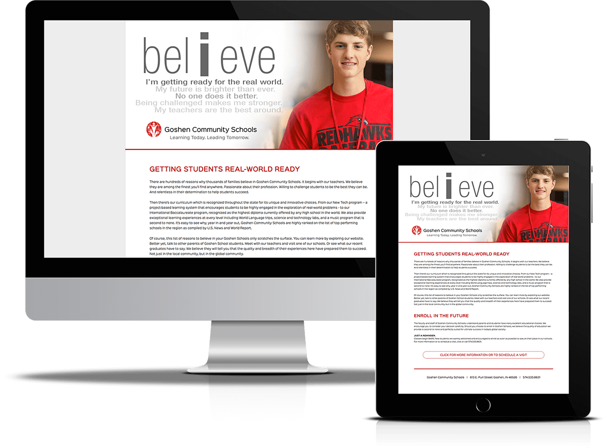 Goshen Community Schools <strong>"I Believe" Website</strong>